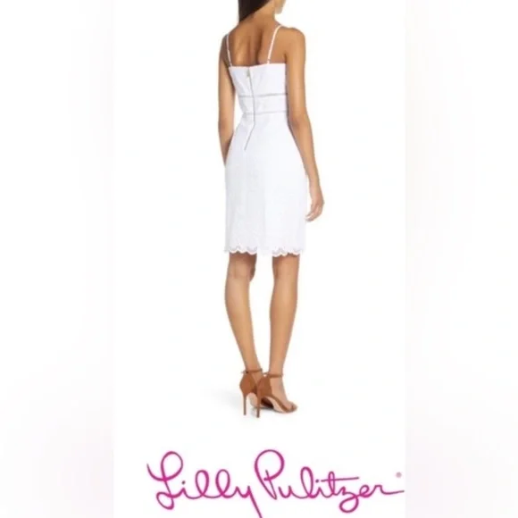 LILLY PULITZER Size 6 Jaida Sweetheart neckline White Eyelet Dress NWOT - Picture 2 of 7